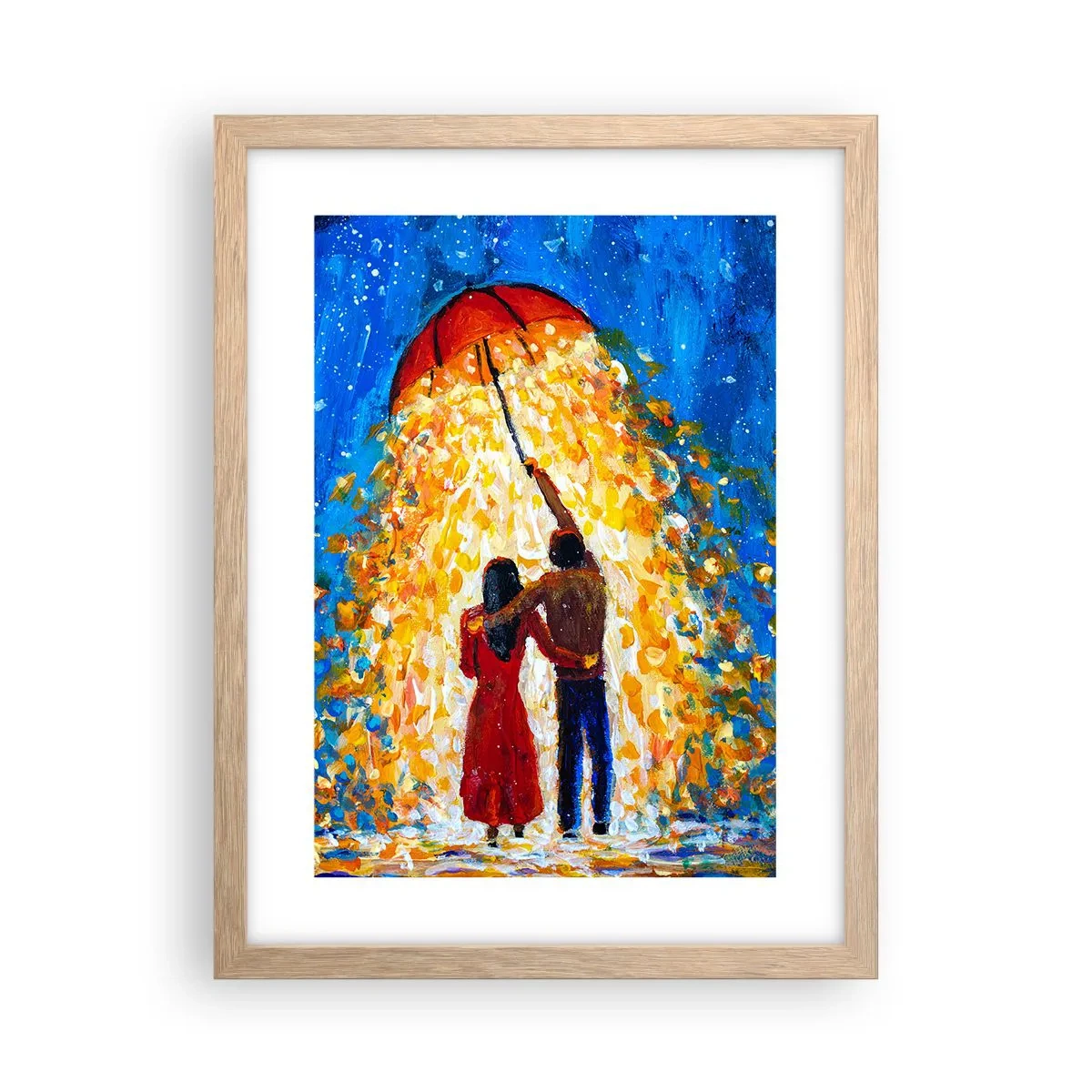 Een poster in een licht eiken lijst - De magie van een regenachtige avond? - 30x40 cm