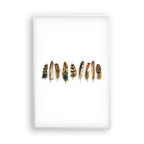 Poster in een witte lijst - Een gevederde variatie - 61x91 cm