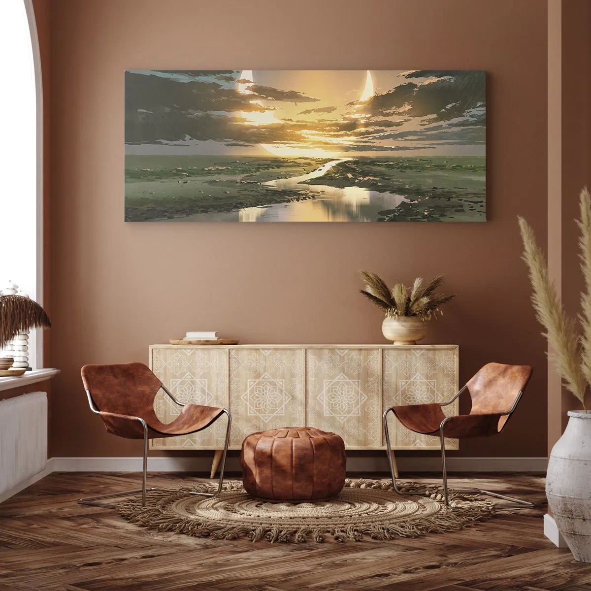 Schilderen op canvas - Ergens in een sterrenstelsel ver, ver weg - 140x50 cm