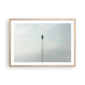 Een poster in een licht eiken lijst - Stap verder op! - 70x50 cm