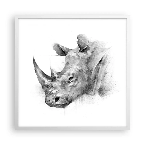 Poster in een witte lijst - Afrikaans portret - 60x60 cm