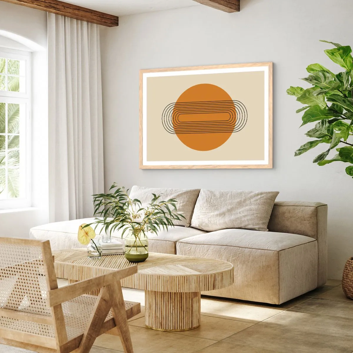 Een poster in een licht eiken lijst - Perfect plan - 70x50 cm