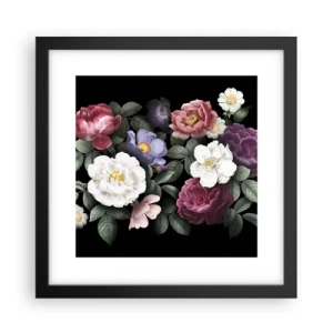 Poster in een zwarte lijst - Uit de Engelse tuin - 30x30 cm