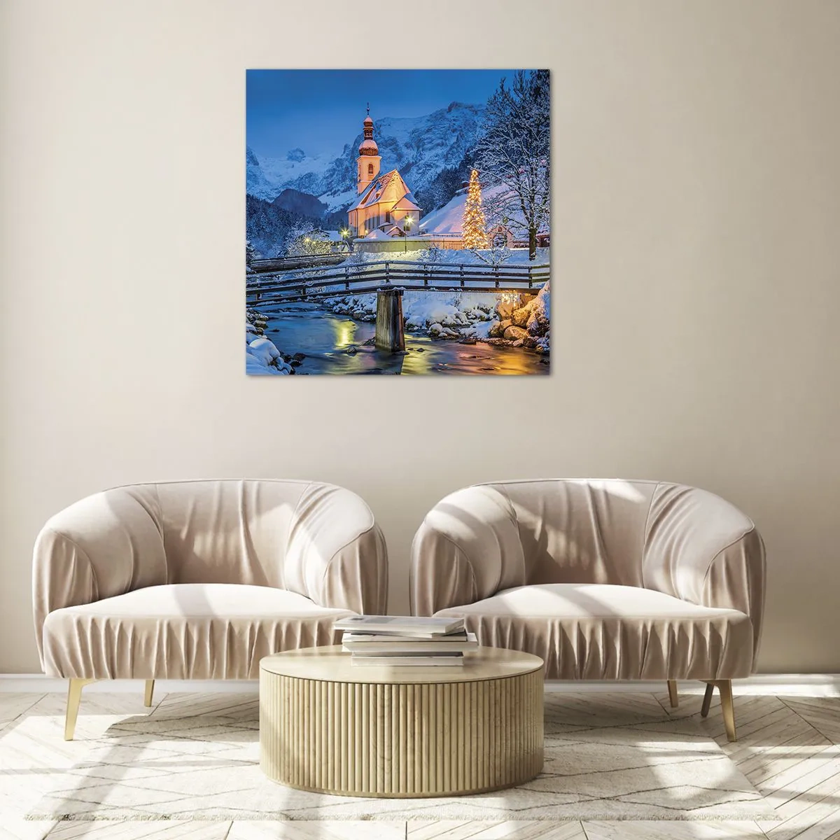 Schilderen op glas - Kerstgeest - 70x70 cm