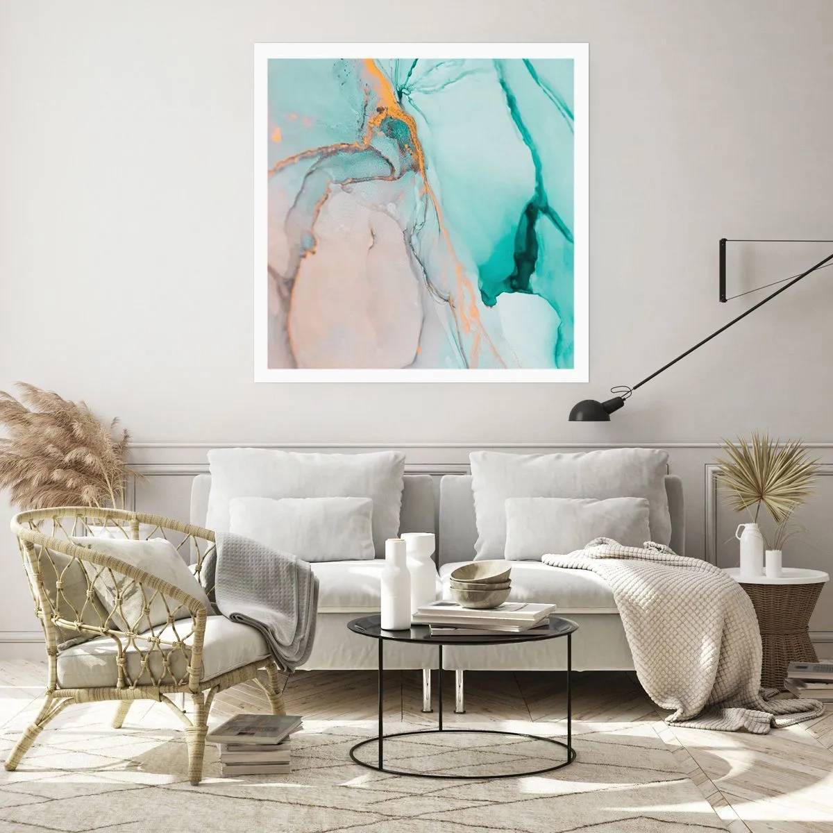 Poster - Een dans van vormen en kleuren - 40x40 cm