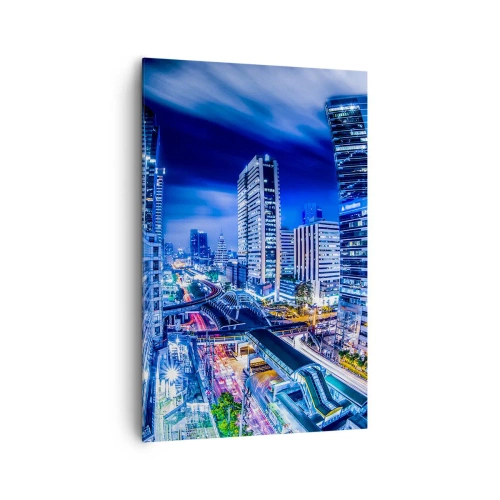 Schilderen op canvas - Ritmes van de nachtstad - 80x120 cm