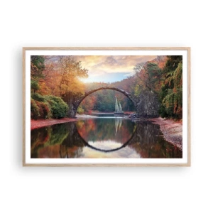 Een poster in een licht eiken lijst - Aan de andere kant van de spiegel - 100x70 cm