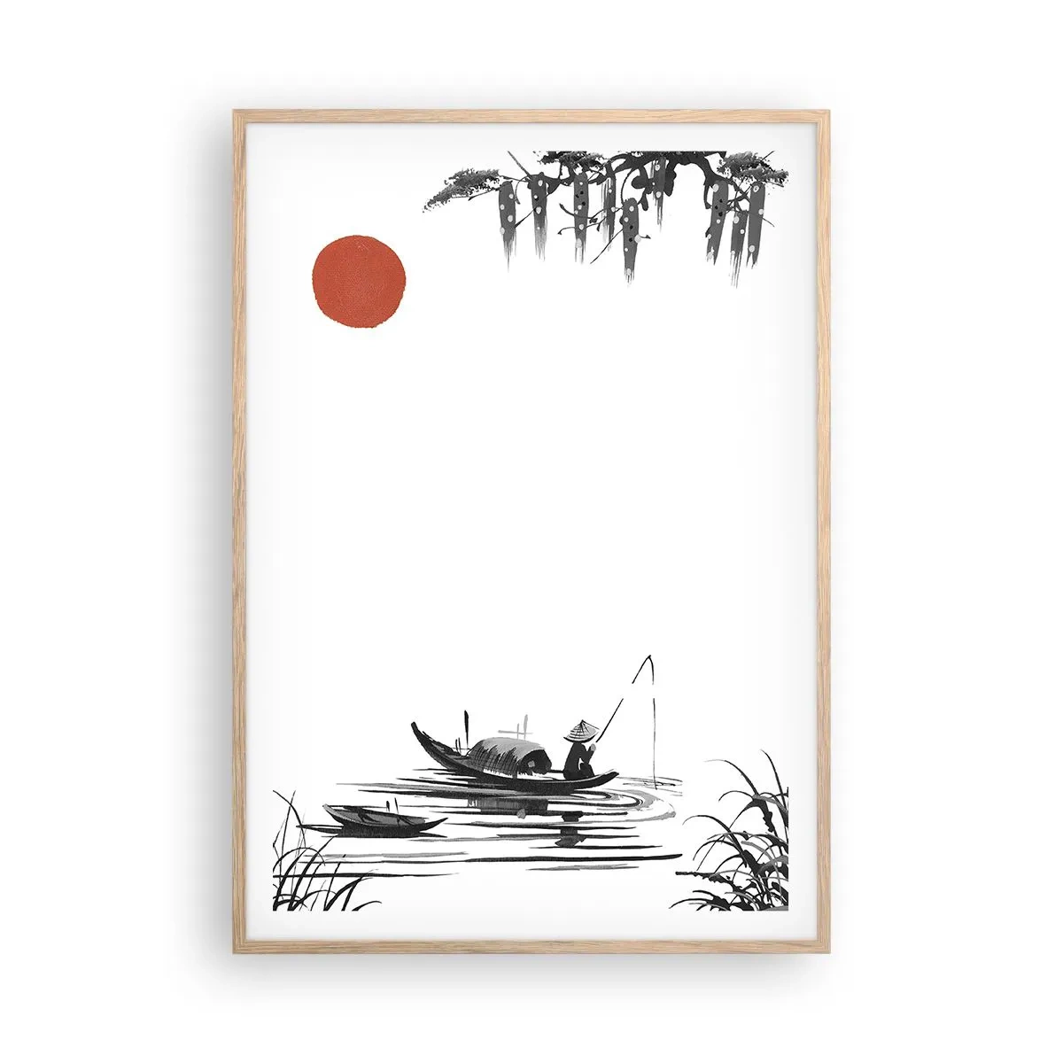 Een poster in een licht eiken lijst - Aziatische middag - 70x100 cm
