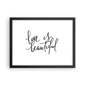 Poster in een zwarte lijst - Lees en herhaal - 40x30 cm