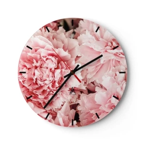 Wandklok - Klok - Een close-up van weelderige roze pioenrozen in volle bloei - 30x30cm - Roze droom - Moderne wanddecoratie voor woonkamer, keuken en slaapkamer ARTTOR