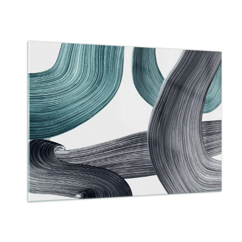 Schilderen op glas - Smaragdgroene en zwarte paden - 100x70 cm