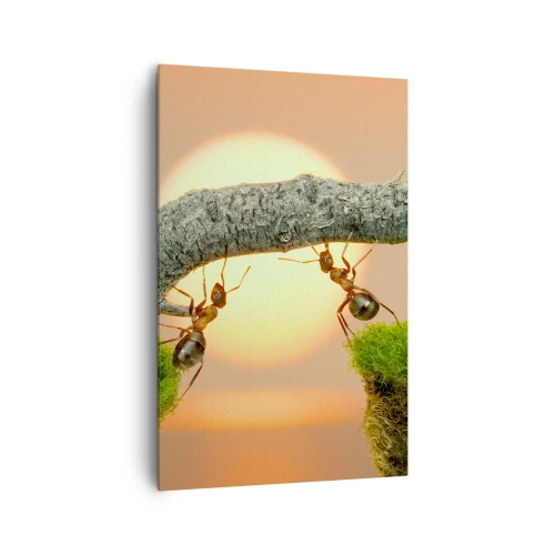 Schilderen op canvas - Gelukkig samenwerken - 80x120 cm