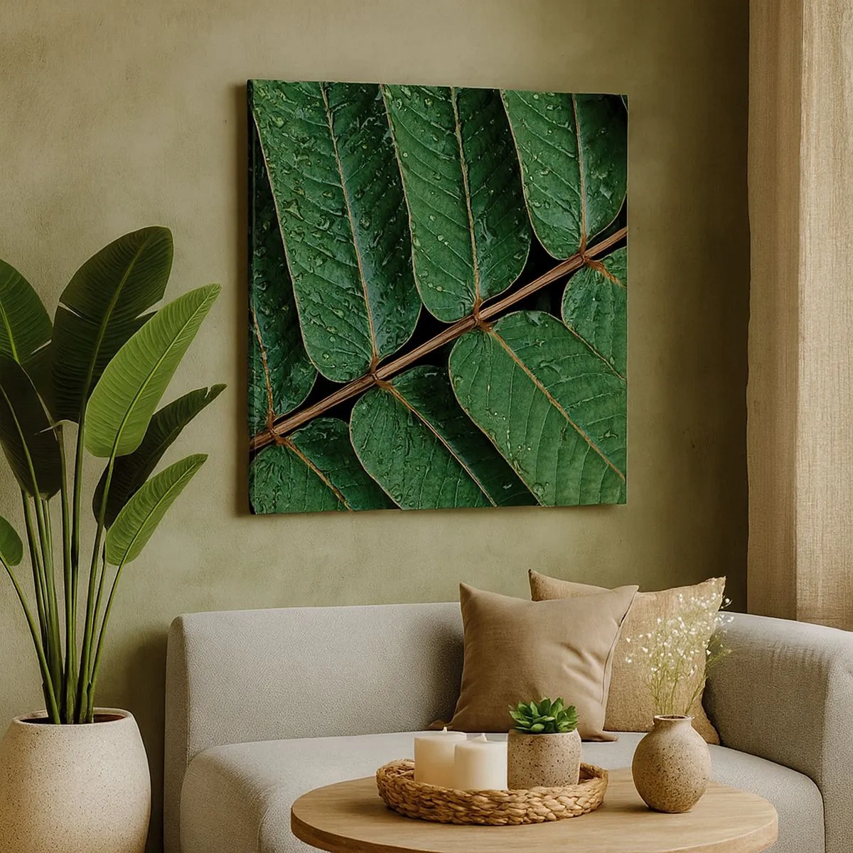 Schilderen op canvas - In een groen ritme - 30x30 cm