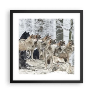 Poster in een zwarte lijst - Familie en vrienden - 40x40 cm