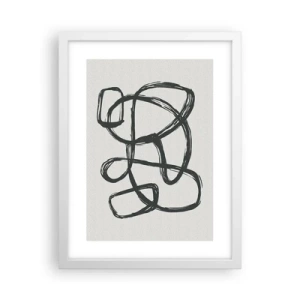 Poster in een witte lijst - Lusvormige abstractie - 30x40 cm