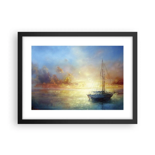 Poster in een zwarte lijst - In een gouden baai - 40x30 cm