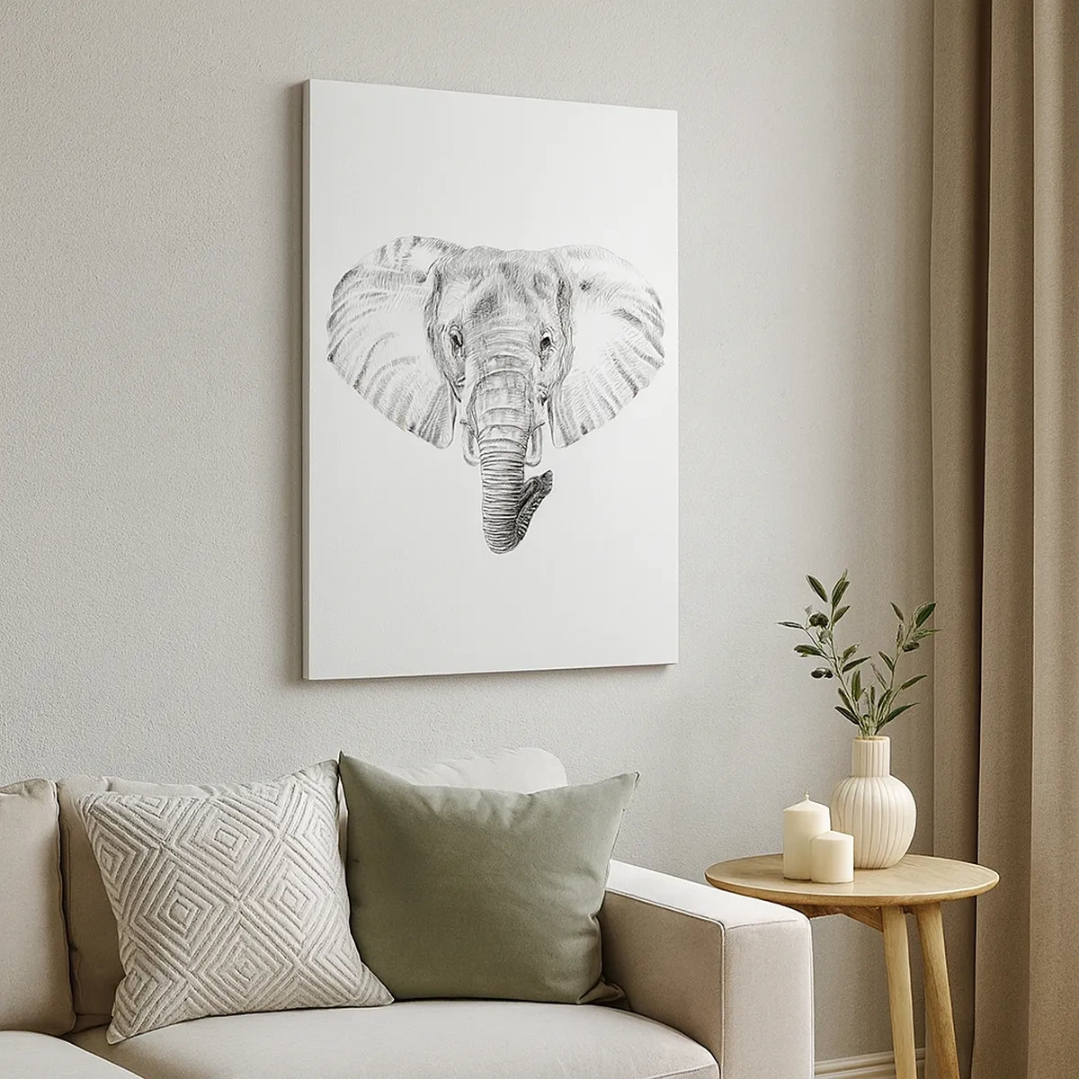 Schilderen op canvas - "Er was een olifant, zo groot als - een olifant" - 50x70 cm