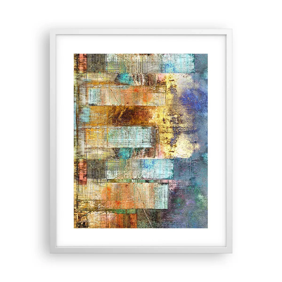 Poster in een witte lijst - Een zonnige metropool - 40x50 cm