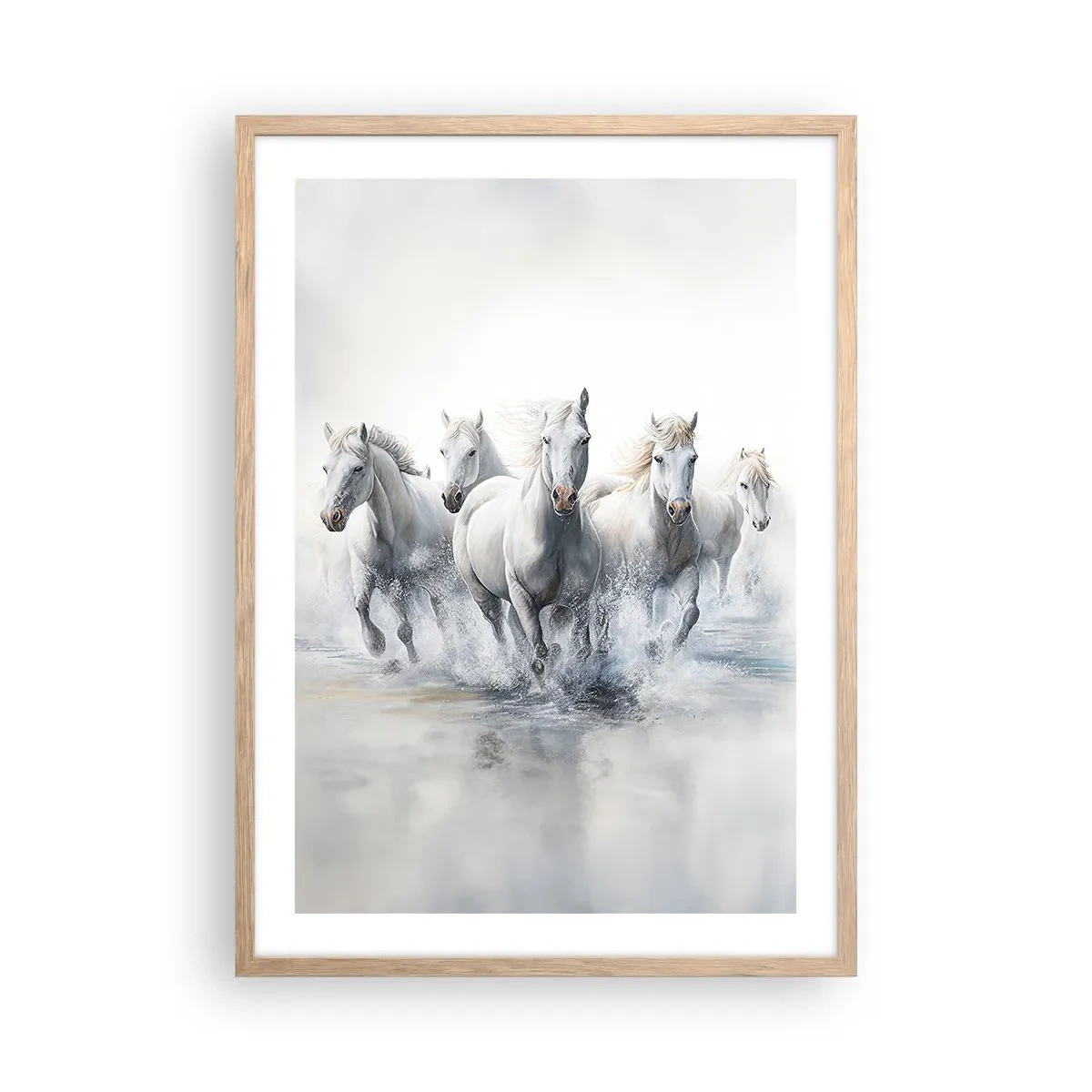 Een poster in een licht eiken lijst - Witte magie - 50x70 cm