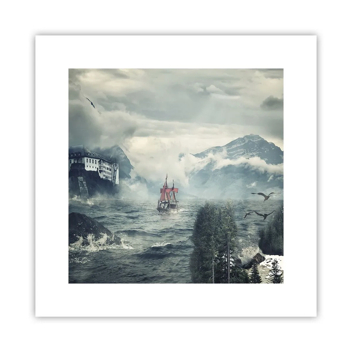 Poster - In magische wateren - 30x30 cm