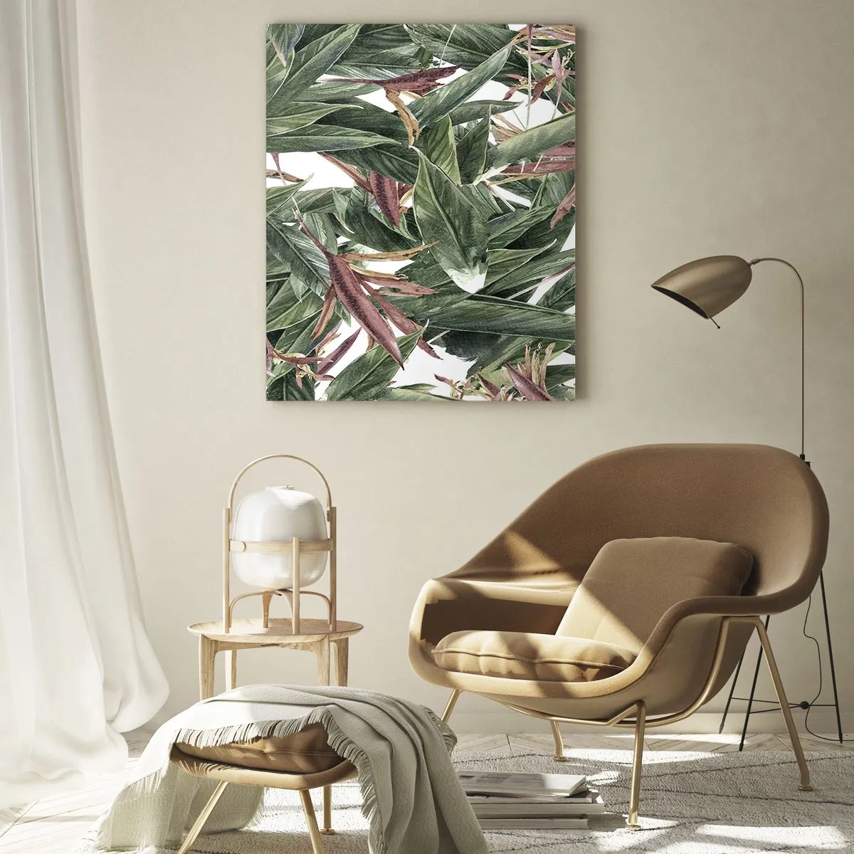 Schilderen op glas - Smaragd-lila struikgewas - 50x70 cm
