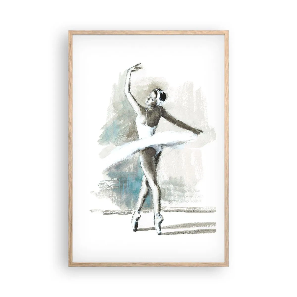 Een poster in een licht eiken lijst - Betoverd in een zwaan - 61x91 cm