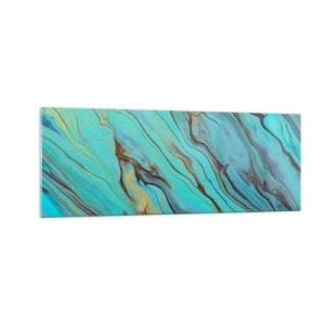 Schilderen op glas - Turquoise vloed - 140x50 cm