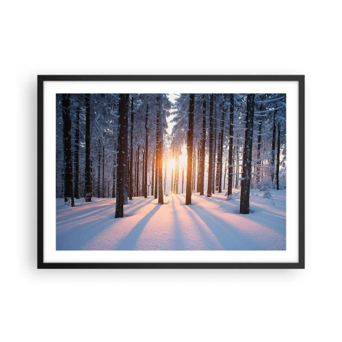 Poster in een zwarte lijst - Duidelijk in zwart-wit - 70x50 cm