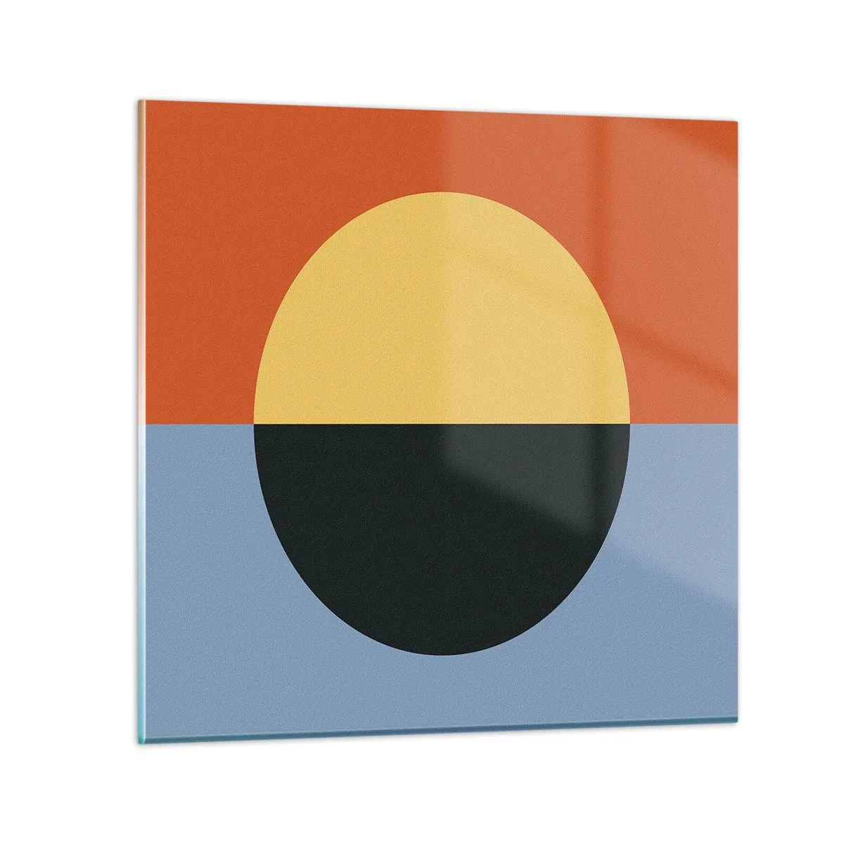 Schilderen op glas - Een compositie van warmte en koelte - 30x30 cm