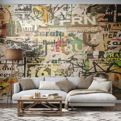Zelfklevend Fotobehang Deluxe Sticker - O, het gebeurt... - Graffiti, Muurschildering, Deel - 100x70 cm
