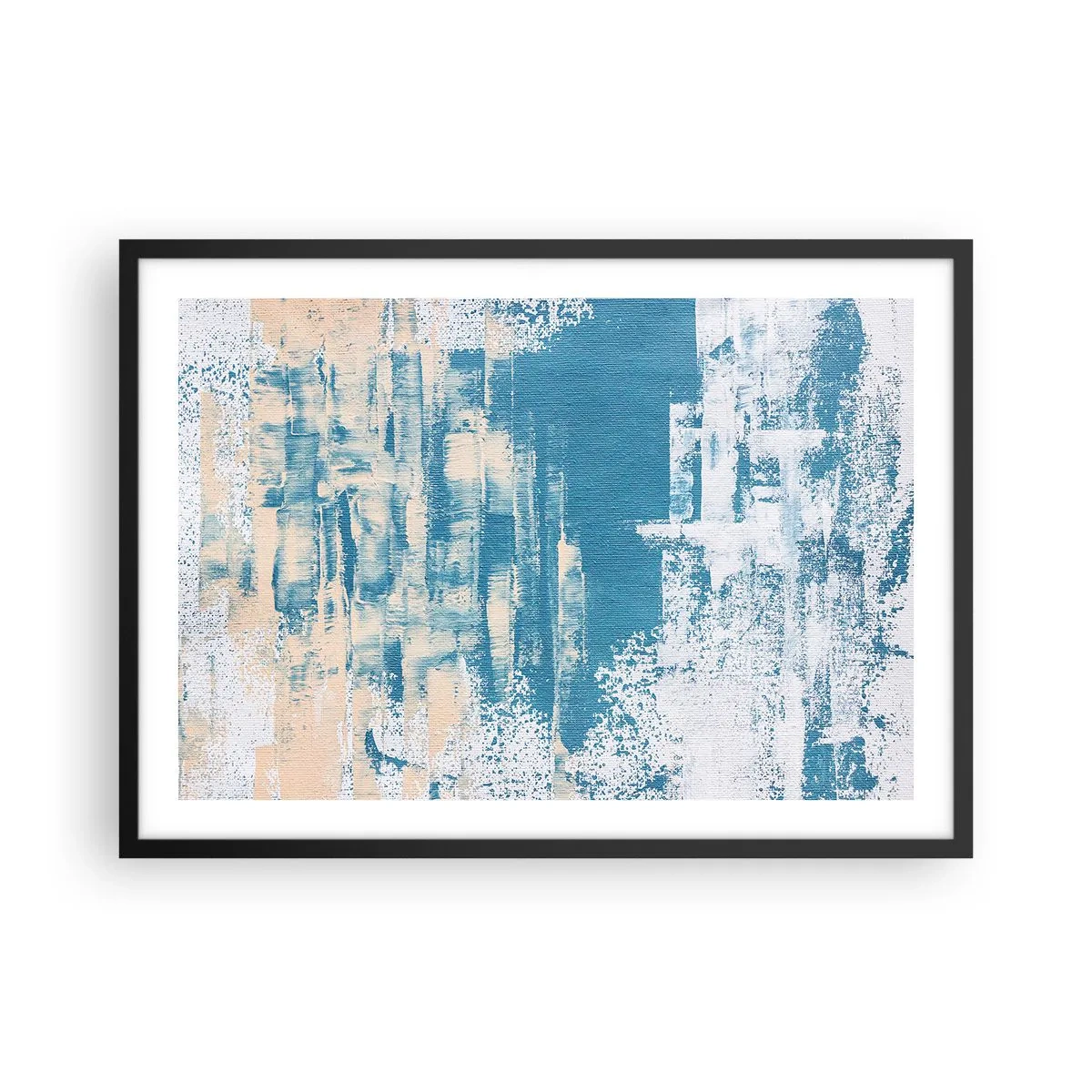 Poster in een zwarte lijst - Door een ijspegel - 70x50 cm