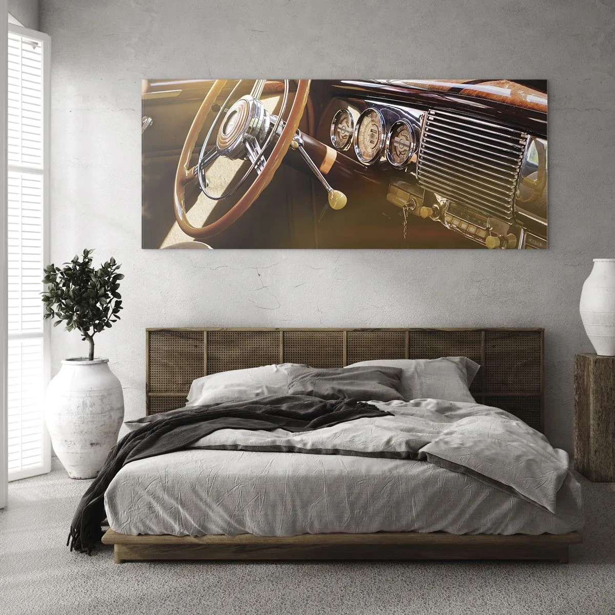 Schilderen op glas - Een adem van luxe uit het verleden - 160x50 cm