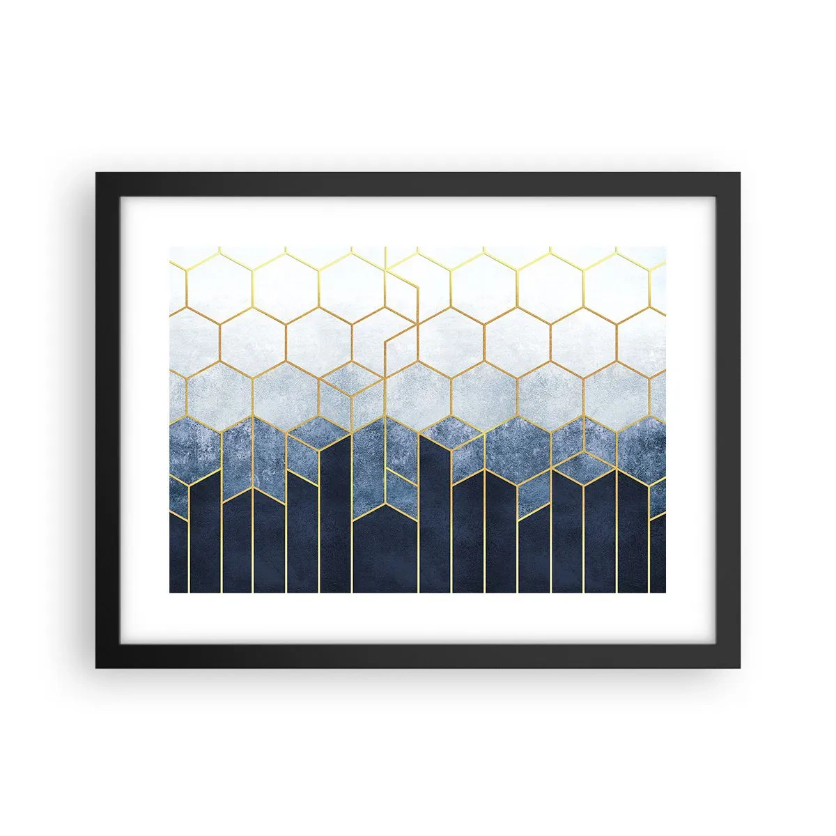 Poster in een zwarte lijst - Compositie in een gesyncopeerd ritme - 40x30 cm