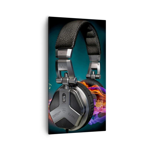 Schilderen op canvas - In vuur en vlam van muziek - 55x100 cm