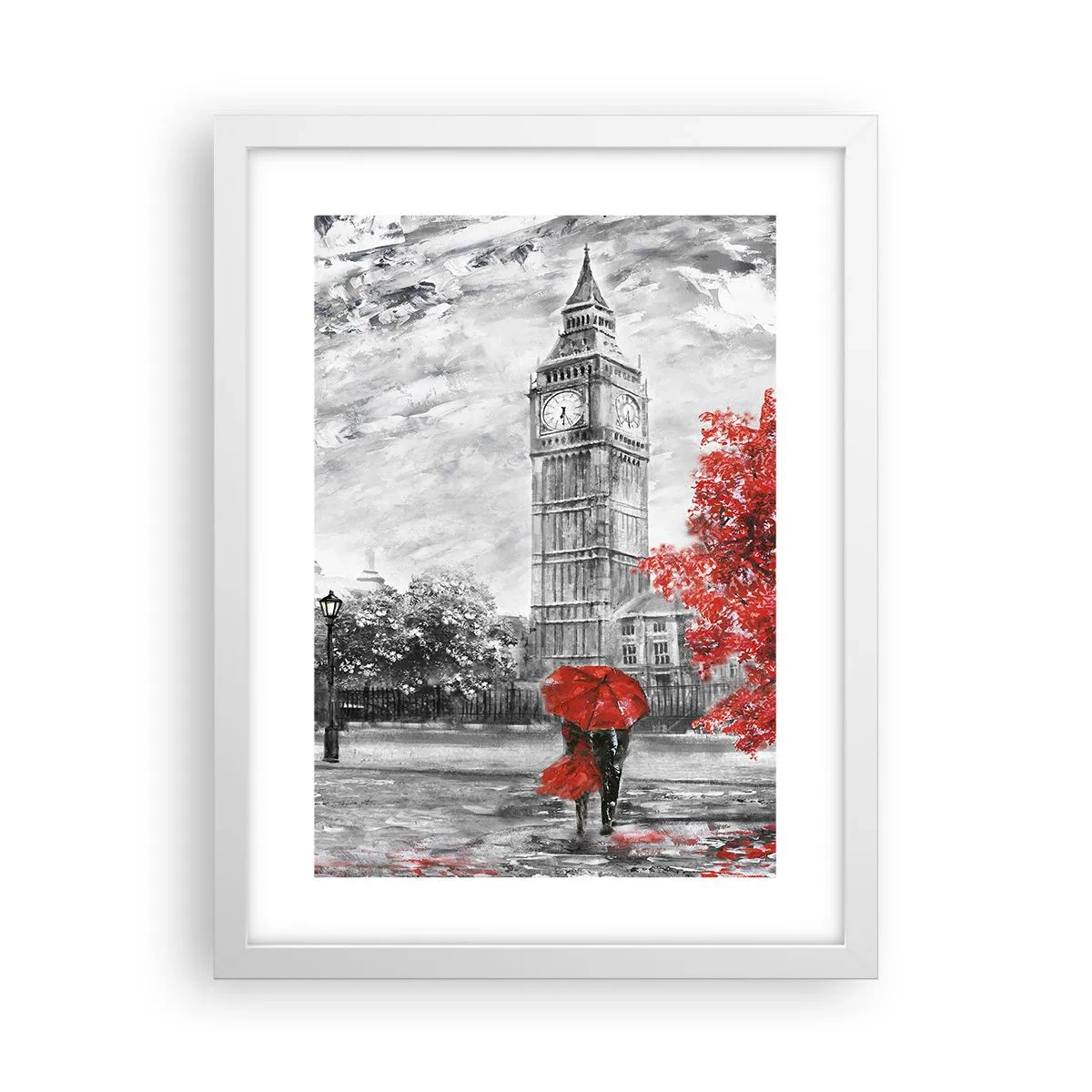 Poster in een witte lijst - Een spannende dag - 30x40 cm