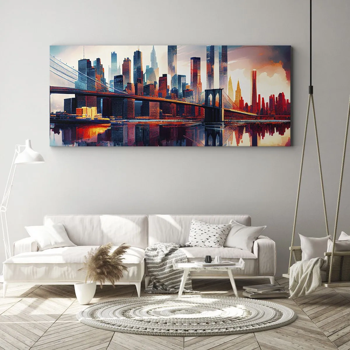 Schilderen op canvas - Een droomachtig New York - 100x40 cm