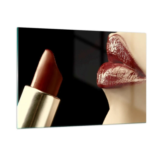 Schilderen op glas - Sensualiteit en schittering van karmijn - 120x80 cm