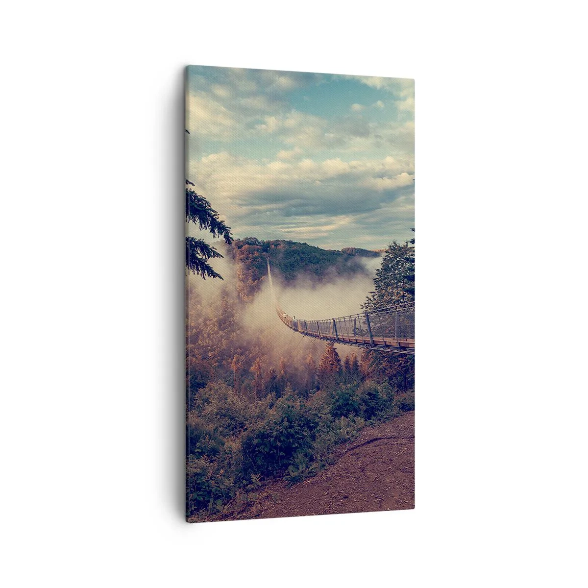 Schilderen op canvas - Boven het herfstbos - 45x80 cm