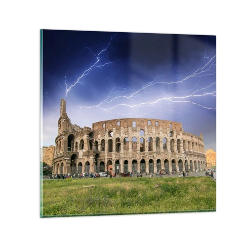 Schilderen op glas - Strijd Arena - 70x70 cm