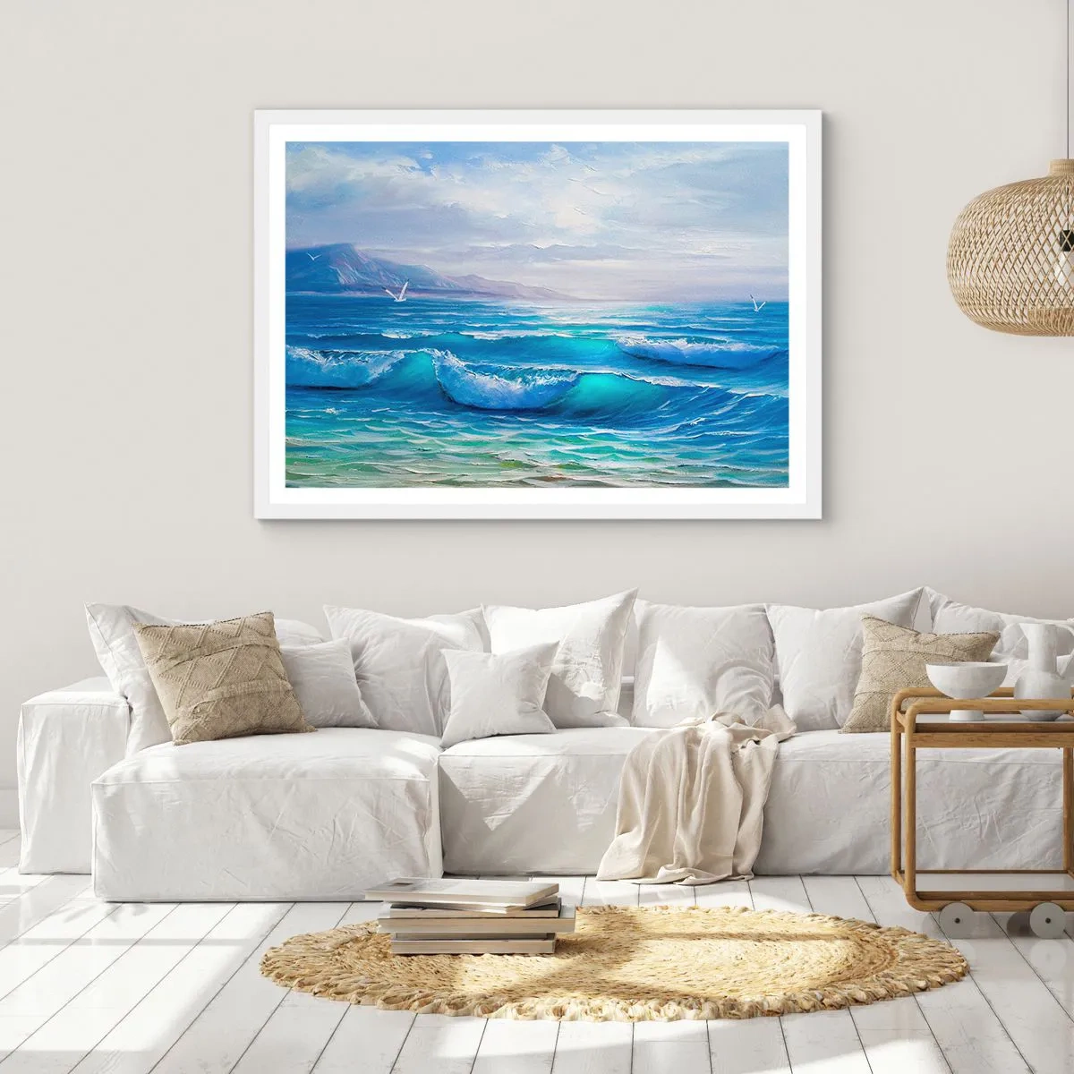 Poster in een witte lijst - Het brengt verlichting - 50x40 cm