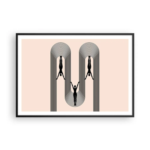 Poster in een zwarte lijst - Op zijn kop - 100x70 cm