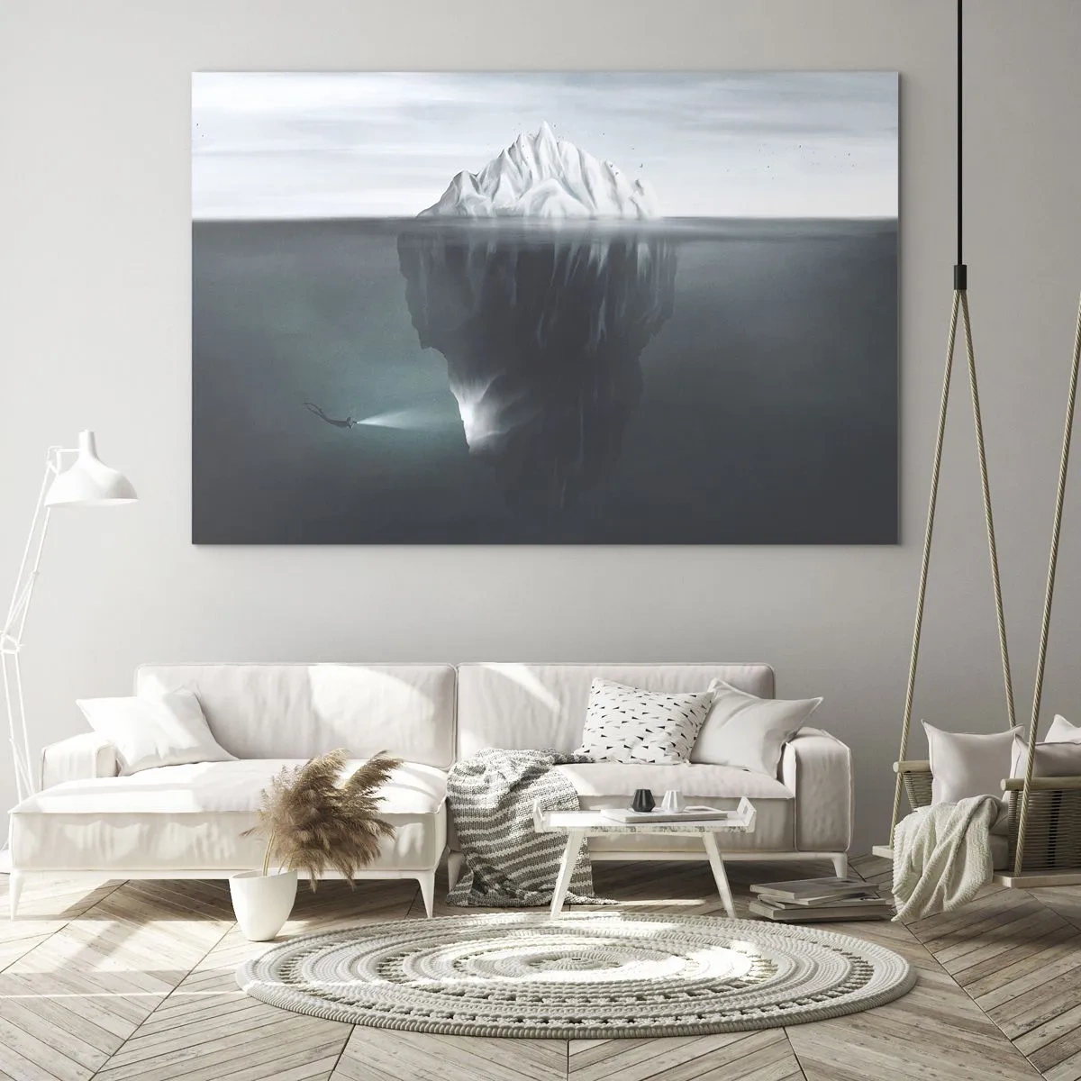 Schilderen op glas - Onderwater mysterie - 100x70 cm