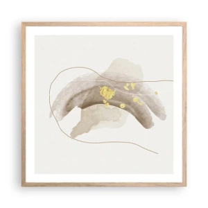 Een poster in een licht eiken lijst - Ontmoet in de ruimte - 60x60 cm