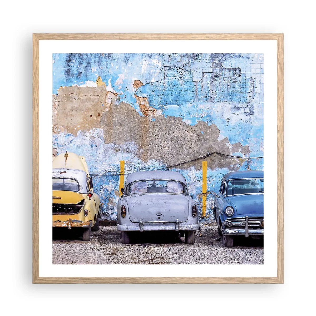 Een poster in een licht eiken lijst - Veteranenbijeenkomst - 60x60 cm