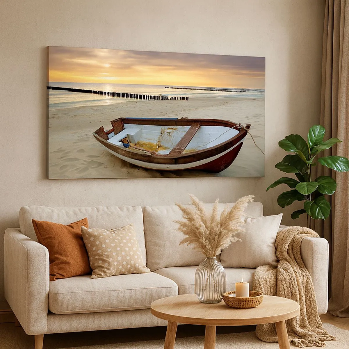 Schilderen op canvas - Er zijn geen mooiere stranden meer - 100x40 cm