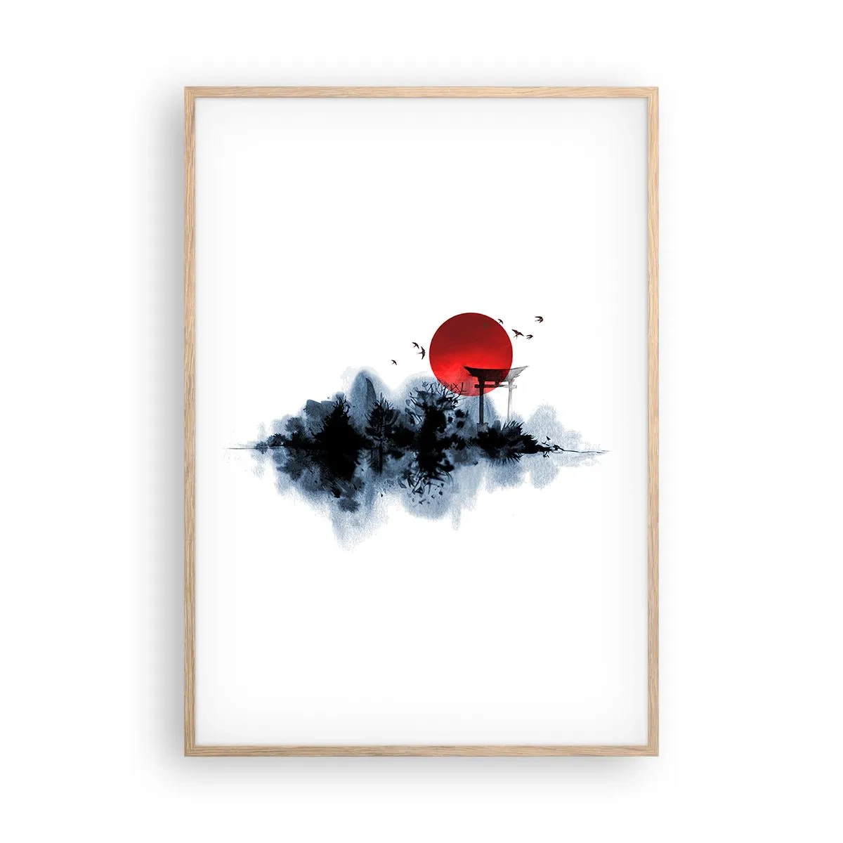 Een poster in een licht eiken lijst - Japanse weergave - 70x100 cm