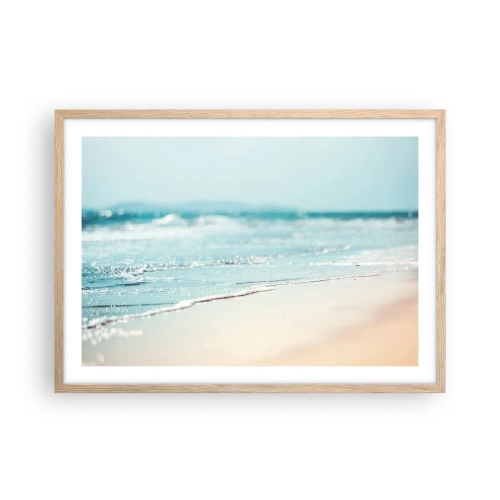 Een poster in een licht eiken lijst - Warmte en geluid - 70x50 cm