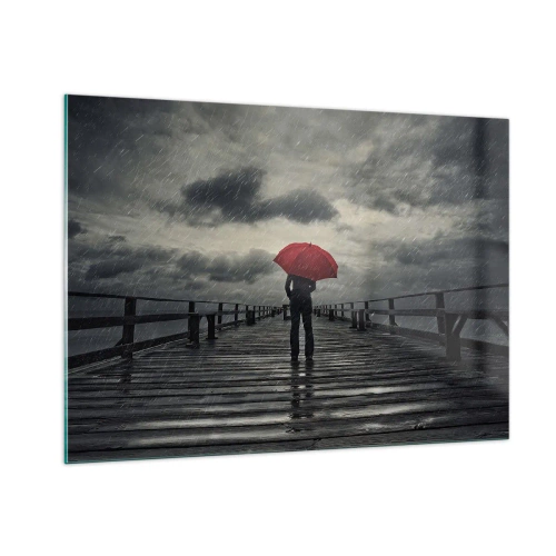 Schilderen op glas - Het maakt niet uit dat het regent - 100x70 cm