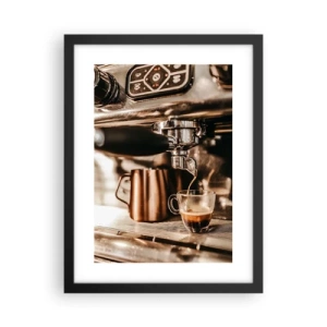 Poster in een zwarte lijst - Koffie gloed - 30x40 cm