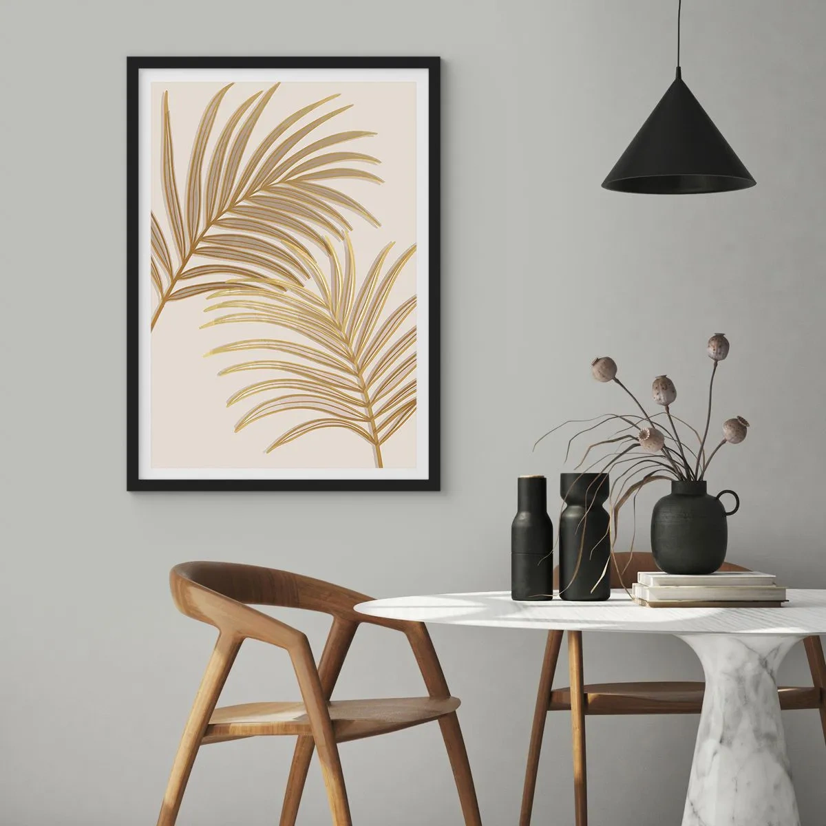 Poster in een zwarte lijst - Gouden Palm! - 61x91 cm